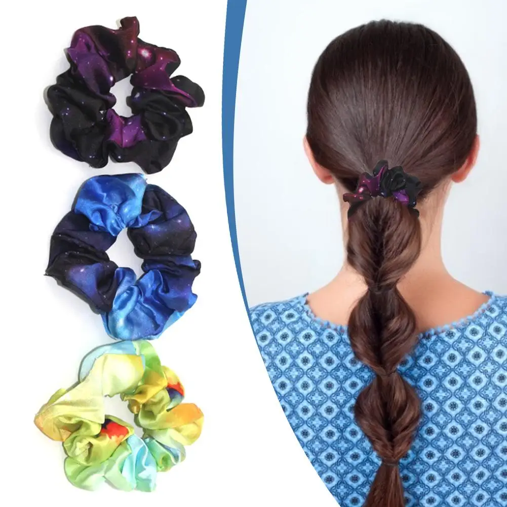 3pcs Satin Weave Velvet Band Scrunchie Elastic Hair Ties Headwear Rope Adult Hair Rope Hair Accessories Band Simple Hair Ties