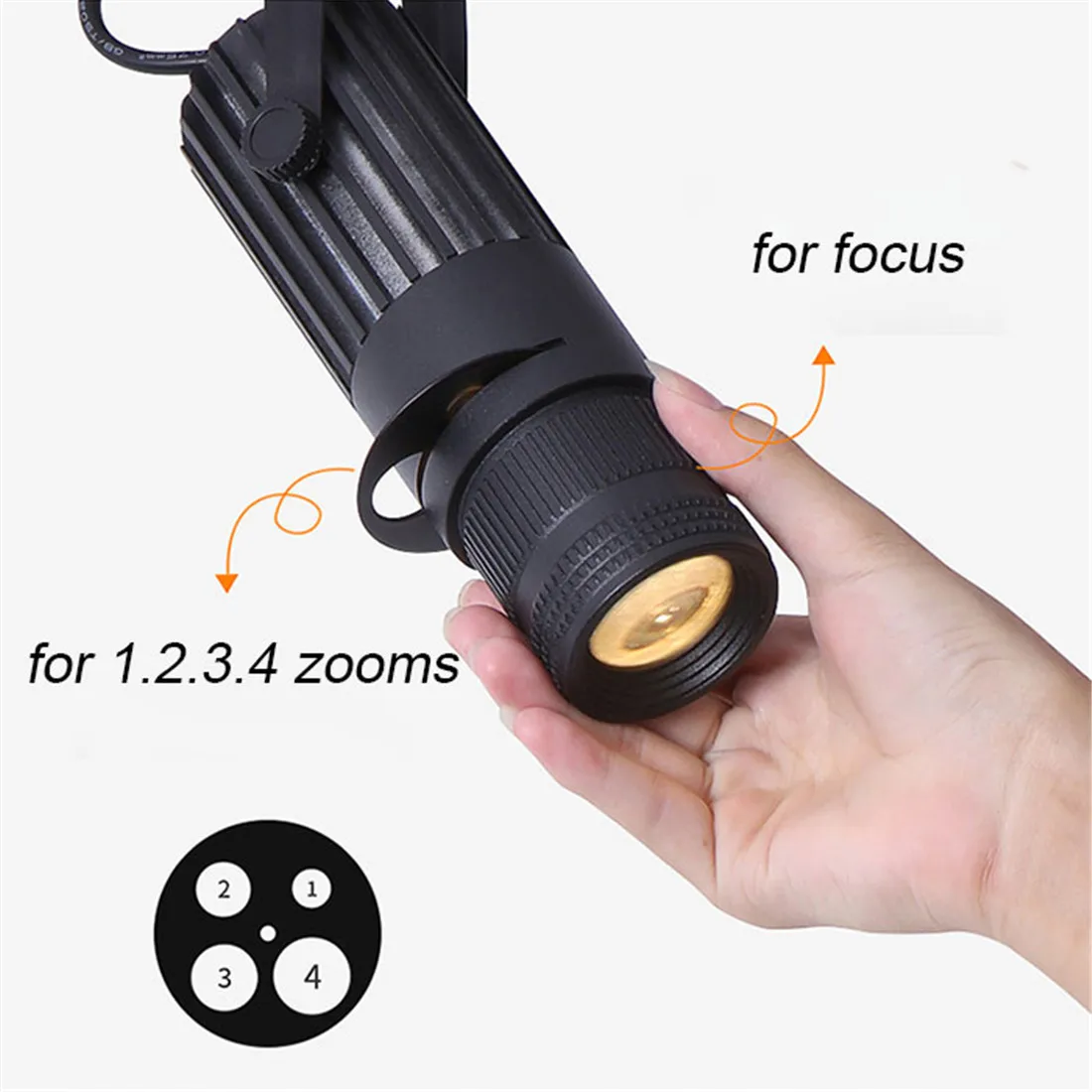 Theater Stage Zoom Spotlights, LED Focus Logo Projector Track Lights,Industrial Gobo Lights for Company Restaurant Store Wedding 3