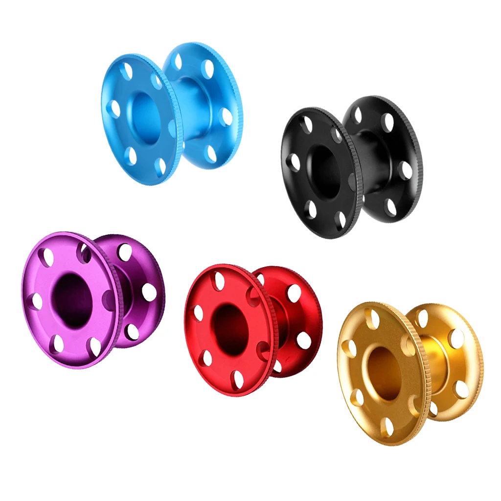 

2pcs Mixed Color Set Aluminum Alloy Scuba Dive Finger Spool Snorkeling Guide Line Reel 3.3" x 2" Diving Finger Spool