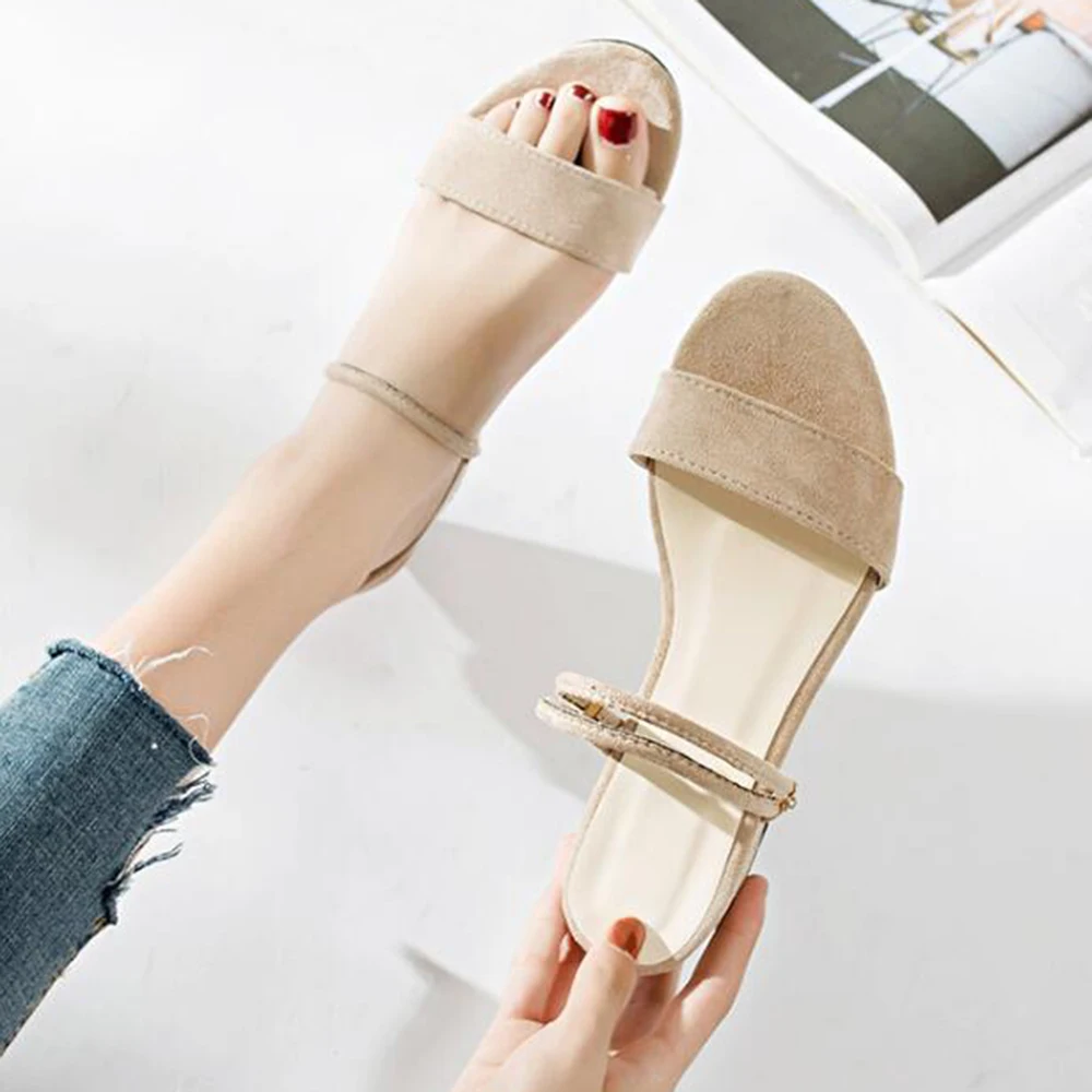 

new women's open-toed Rome sandals wear two Korean mid heel comfortable women's shoes summer shoes sandalia feminina kl111