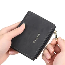 

New Fashion Luxury Leather Brand Bilfold Men Wallet with Coin Bag Zipper Small Money Purses Dollar Slim Purse Money Clip Wallet