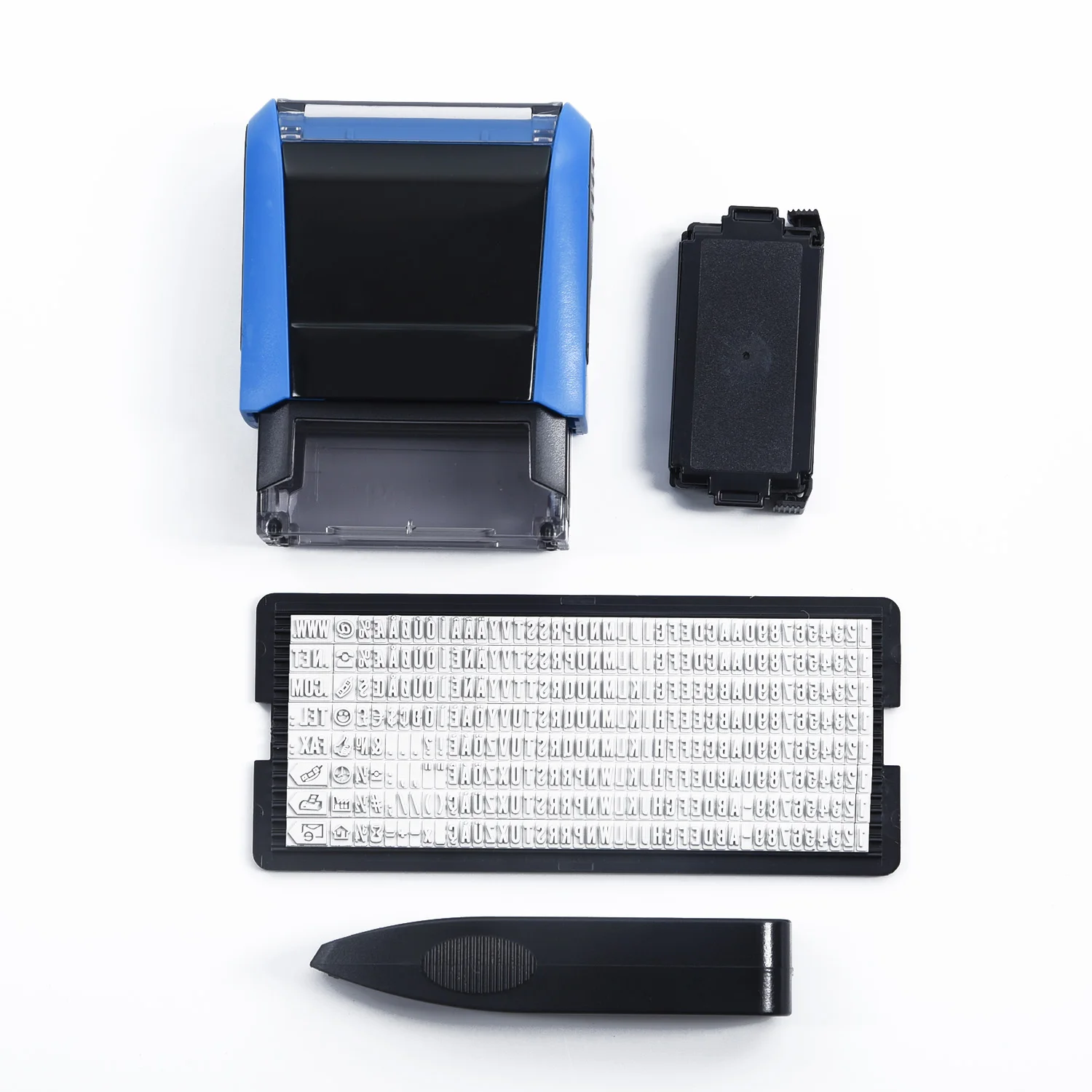 

Plastic Printing Stamp Business Address Name DIY Personalized Customized Self-Inking Rubber Type Plate Rubber Stamp Pad Kit