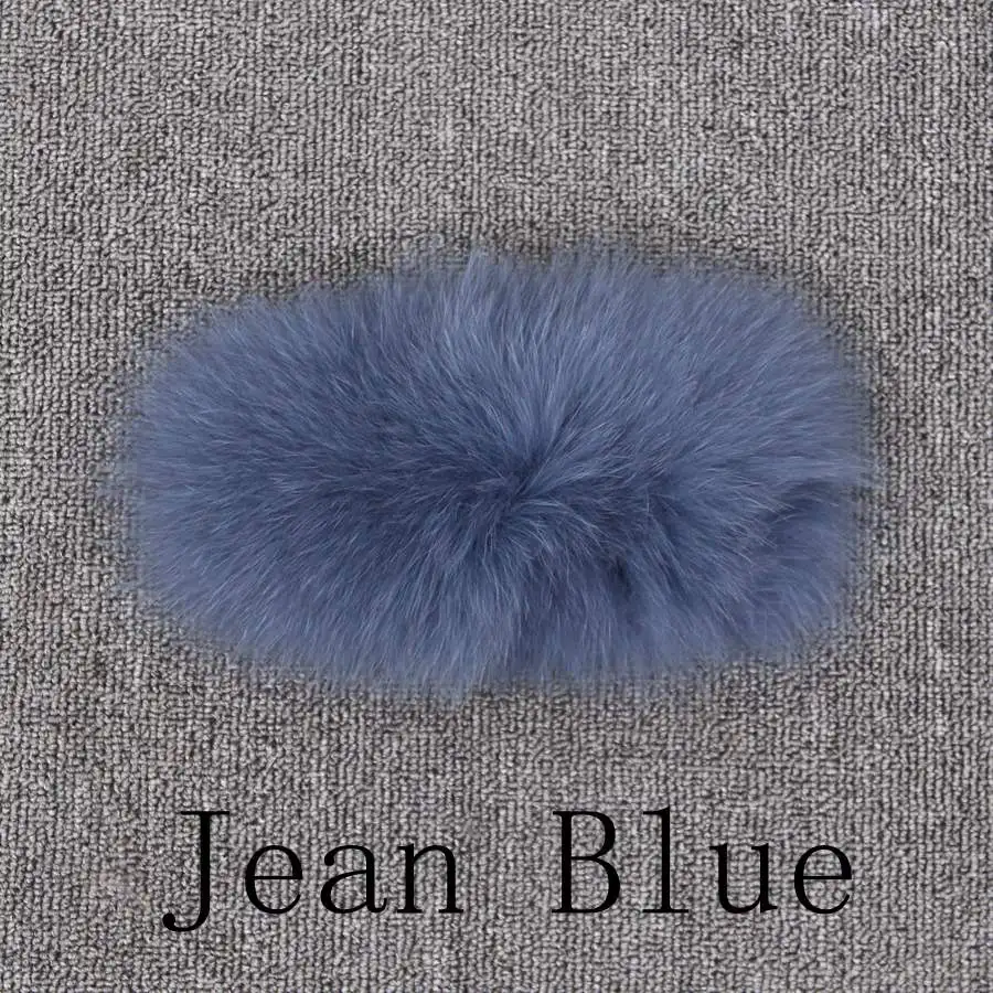 Короткая шуба из натурального Лисьего меха QC8100 Женская зимняя шуба из натурального Лисьего меха куртка с длинными рукавами из лисьего меха съемный рукав Шуба Мода - Цвет: jean blue
