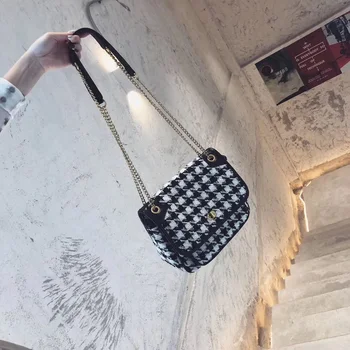 

Caker Brand 2020 Women Fashion large big Plaid Handbag Fashion Chain Shoulder Bags Drop Shipping