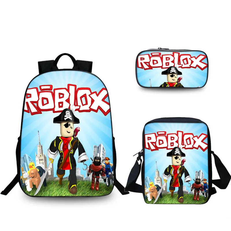 3 шт./Набор игровой рюкзак ROBLOX для мальчиков, детские сумки, школьный пенал, чехол для студентов, лучший подарок для детей, школьные сумки mochila