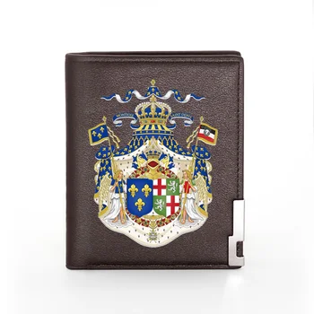 

Classic Montjoie Saint Denis Printing Black Pu Leather Wallet Men Women Bifold Credit Card Holder Short Purse Male