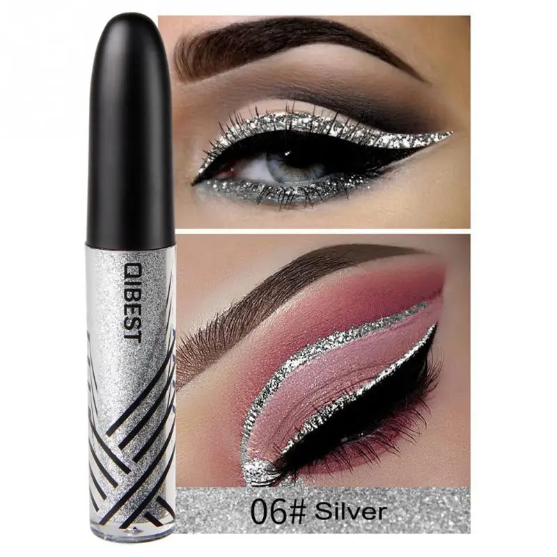 QIBEST 13 colors Liquid Glitter Eyeliner Waterproof Long Lasting Eyeshadow Shimmer Sparkling Makeup Diamond Eyeliner Cosmetic - Цвет: Qibest-E18007-6
