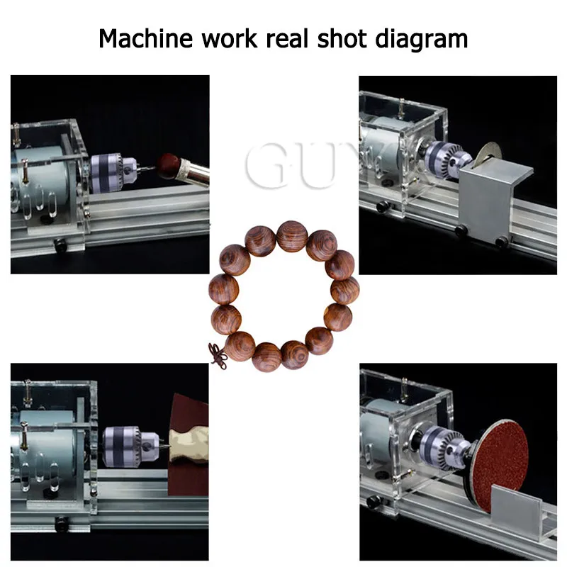 Small Miniature Beads Metal Wood Lathes Polished Cutting Beads Mini DIY Woodworking Lathes