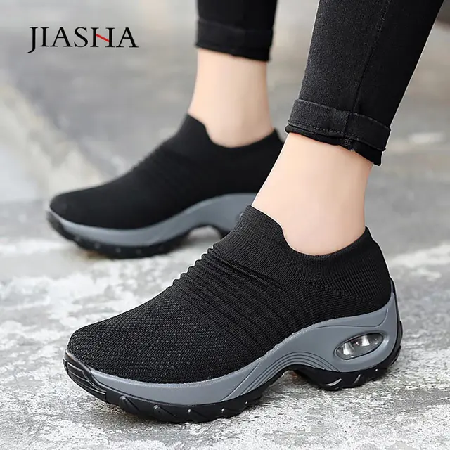US $11.80 Women sneakers 2020 new breathable mesh sneakers women shoes convenient slip-on air cushion casual 