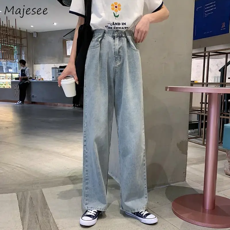 Jeans Women Plus Size 5XL Full Length Vintage Blue High Waist Elegant Wide Leg Trousers Womens BF Loose Streetwear Kpop Ulzzang Jeans Women Plus Size 5XL Full Length Vintage Blue High Waist Elegant Wide Leg Trousers Womens BF Loose Streetwear Kpop Ulzzang