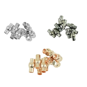 

30 Sets Tube Column Clasp Closure Cap Glue Leather Cord Kumihimo