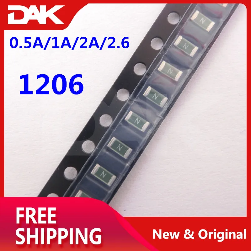 40 шт. комплект 1206 предохранитель SMD самовосстановление сбрасываемый 0.5A/1A/2A/2 6