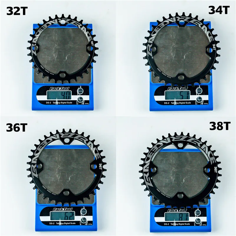 ZRACE Updated Bike Chainring 32T/34T/36T/38T BCD104, Narrow Width tooth Bicycle Chainwheel AL7075 CNC for MTB Chain Wheel