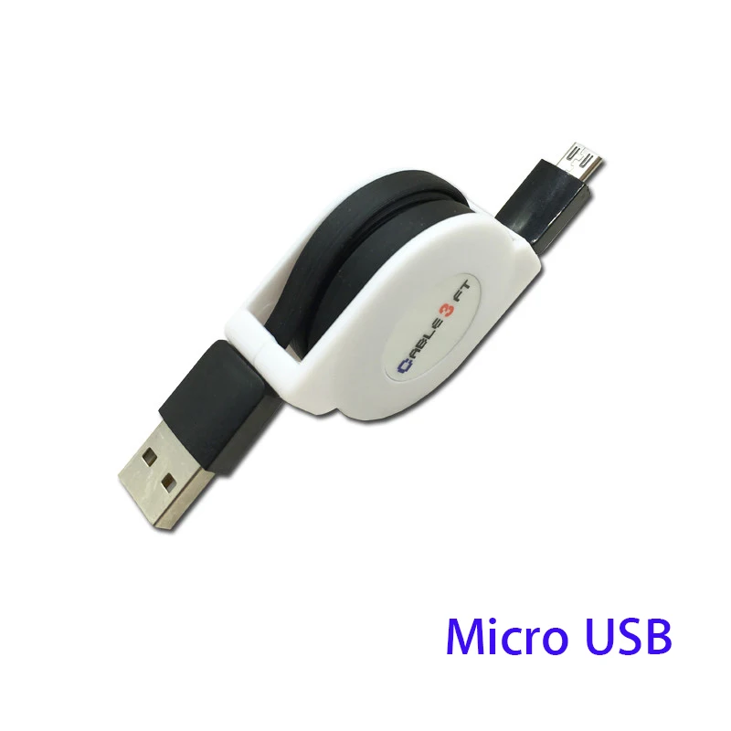 2 м 3 м Micro USB Выдвижной кабель для samsung Galaxy J4 J6 J8 huawei honor 10i 20i 8x Y7 Y9 p samrt портативный кабель для зарядного устройства - Цвет: Black Micro usb