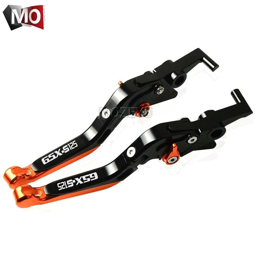 Black Orange Мотоцикл с ЧПУ Регулируемые Складные Выдвижные тормозные рычаги сцепления для Suzuki GSX-S125 GSXS125 GSXS GSX-S 125/ABS - Цвет: Black Orange