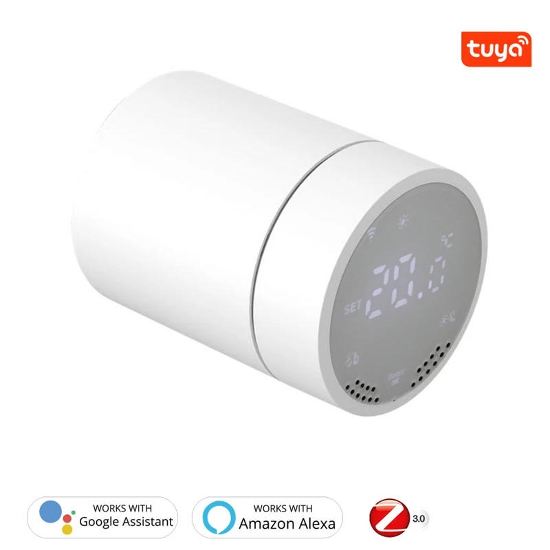 

Tuya Smart Thermostat Radiator Valve Actuator Zigbee3.0 Programmable Temperature Controller Support Alexa Google Home Control