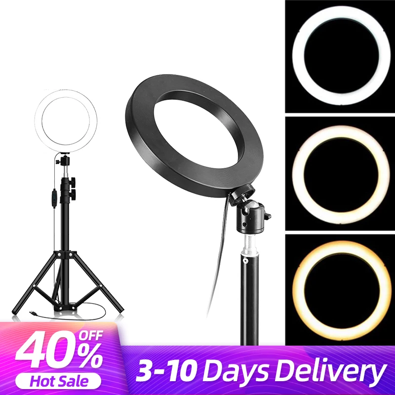 Приглушаемая LED лампа для записи видео кольцевой светильник селфи USB освещение