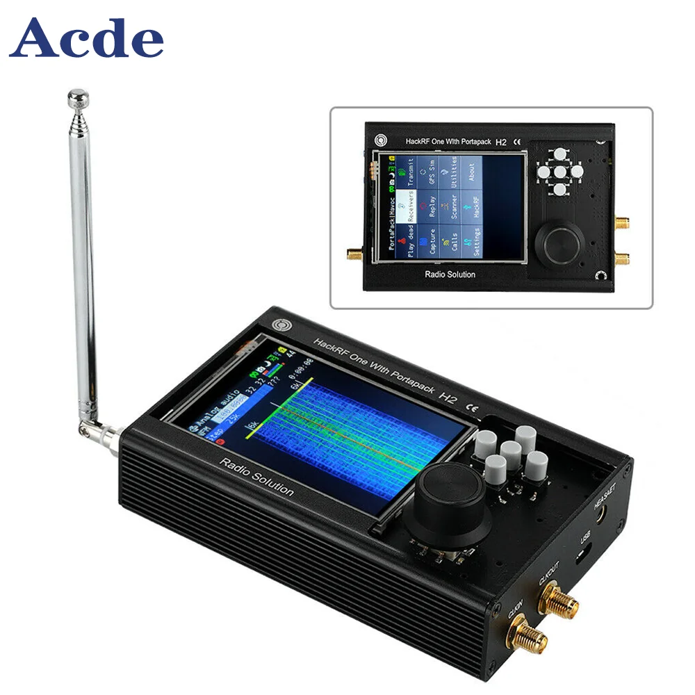 HackRFOne SDR Havoc Radio + Full Function Portapack H2 Receiver +0.5ppm TCXO 1MHz-6GHz+3.2" Metal Case Bulid-In Battery