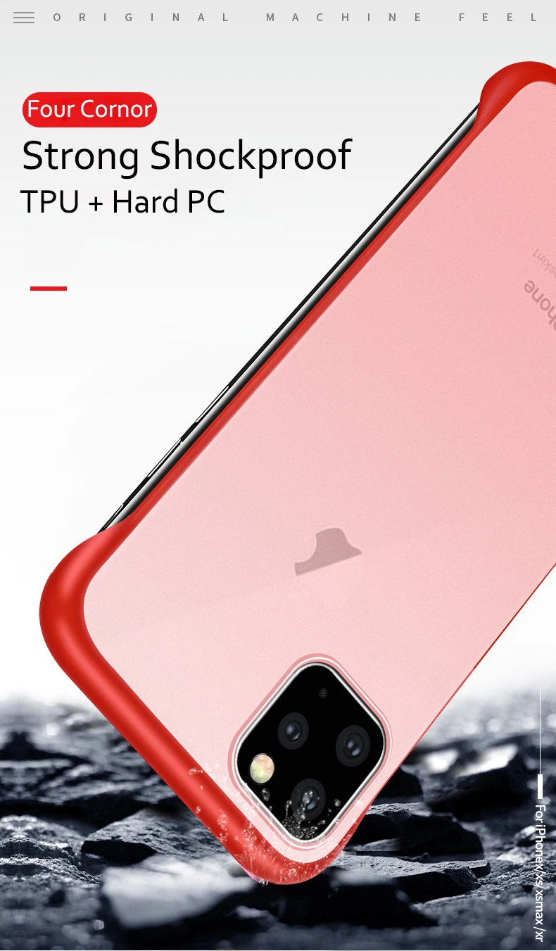 100 шт/партия для iPhone 11 Pro Max матовый прозрачный чехол без оправы для телефона iPhone X10 XS MAX XR бампер задний Чехол Для Телефона
