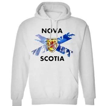 

Nova Scotia flag - white top Canada design Mens Unisex (Womens) Winter Hoodies Sweatshirts Free Shipping