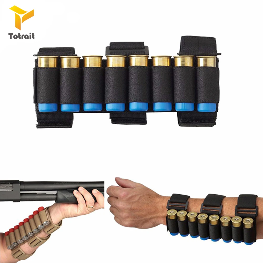 

TOtrait 8 Rounds Tactical Shell Holder Ammo Shooting Military Bullet Bag Forearm Carrier Shooter Sleeve Cartridges Accessories