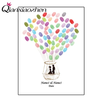 

Qianxiaozhen Personalized Custom Bride & Groom Fingerprint Wedding Guest Book Wedding Decoration Mariage Gastenboek Decoracion