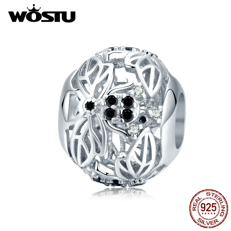 WOSTU 925 Sterling Silver Hollowing Bees Beads Openwork Round Charms Fit Original Bracelet Pendant For Women Jewelry Gift CTC200 WOSTU 925 Sterling Silver Hollowing Bees Beads Openwork Round Charms Fit Original Bracelet Pendant For Women Jewelry Gift CTC200