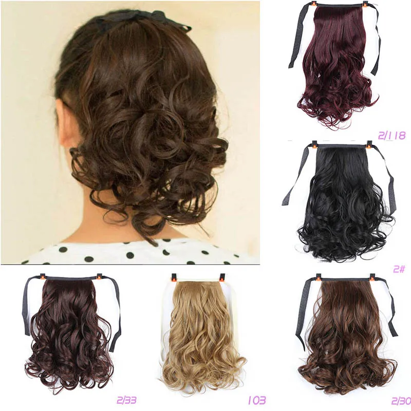 DIANQI short curly hair natural tail clip in synthetic heat resistant ponytail hair extensions hairpiece for women fake hair extensions