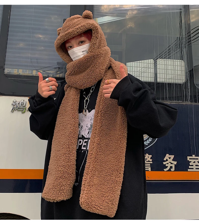 SHENGPALAE Ins Flow Милая Овечка, Мультяшные волосы, объемные уши, сохраняющие тепло, свитер для женщин, новинка, весенний шарф 5D330