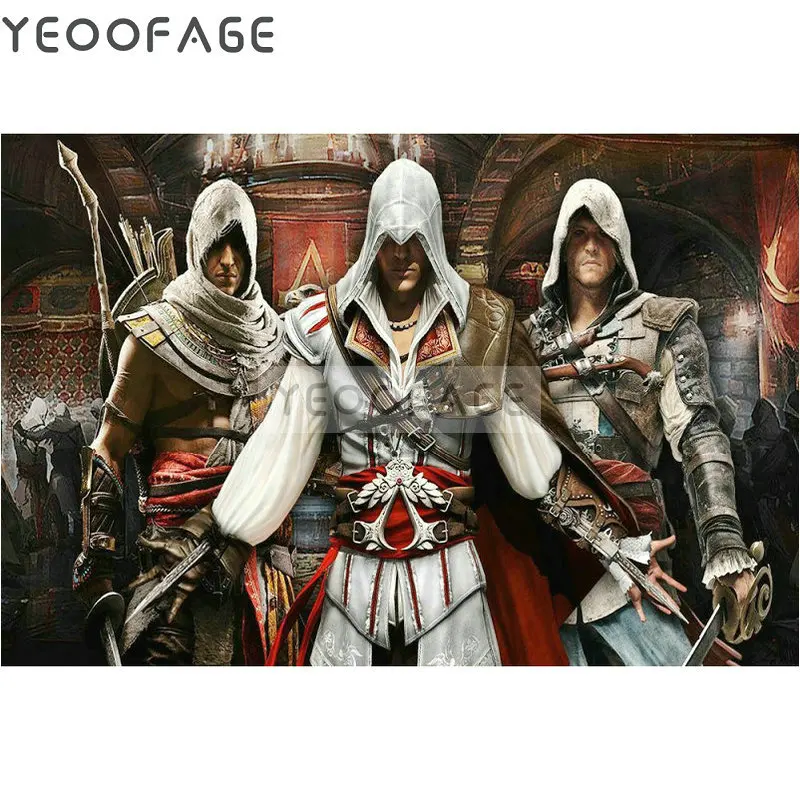 

DIY 5D Square Diamond Painting Cross Stitch Kits warrior Diamonds Embroidery Crystals home Decor resin drill Mosaic Picture man