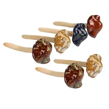 

4/6Pcs Garden Ornament Set Colorful Mini Ceramic Mushroom Decor Fairy Garden Mushrooms Lawn Ornaments Backyard Home Accessories