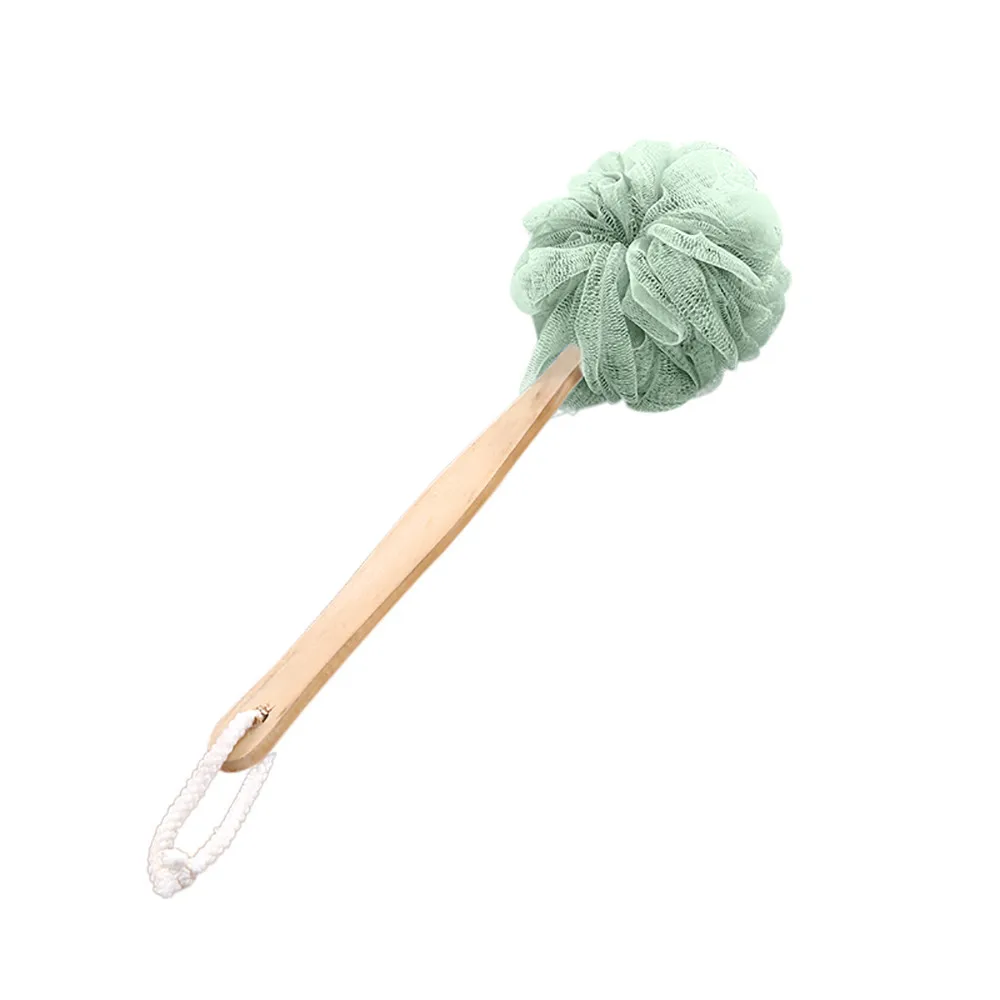 green Новая длинная ручка подвесная мягкая сетка задняя Мочалка для душа и ванны щетка деревянная ручка Ванна цветок ванна мяч L1104 - Цвет: green