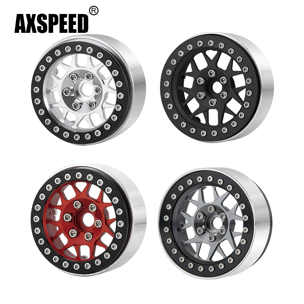 

AXSPEED 4 шт./лот 1,9 дюймовые алюминиевые колесные диски Beadlock для 1/10 SCX10 90046 AXI03007 TRX4 D90 Запчасти для радиоуправляемых автомобилей