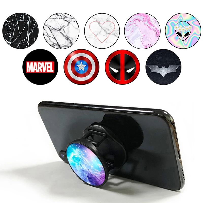 

попсокет Marvel Colour Drawing Marble Phone Socket Round Pocket Socket Mobile Phone Holder Expanding Stand and Grip Finger Ring