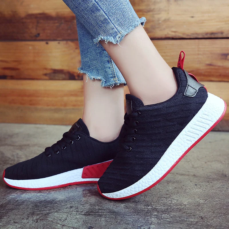 

HEFLASHOR 2019 new spring Casual women shoes solid shallow simple style wedge sneakers hard-wearing increase female sneakers