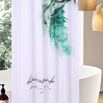 

Plant Leaves 3D Digital Printing Thick Bathroom Curtain Waterproof Shower Curtain