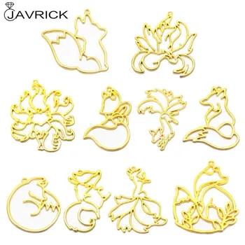 

10Pc Smart Foxes Animal Pendant Open Bezel Setting UV Resin Craft Jewelry Making