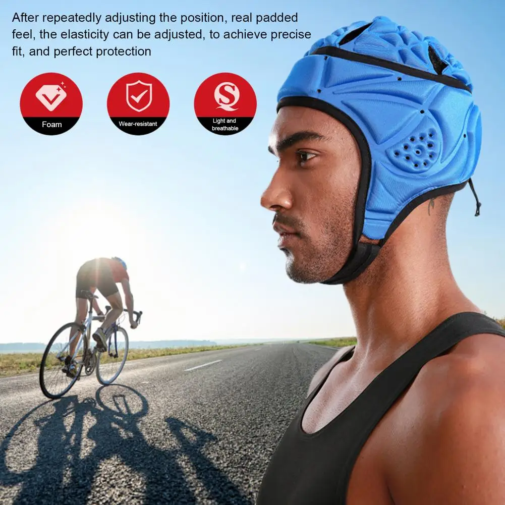 Pro Helmet-EVA Shockproof Headgear Adjustable For Rugby Flag Football Soccer Goalkeeper & Goalie-Unisex For Youth And Adult
