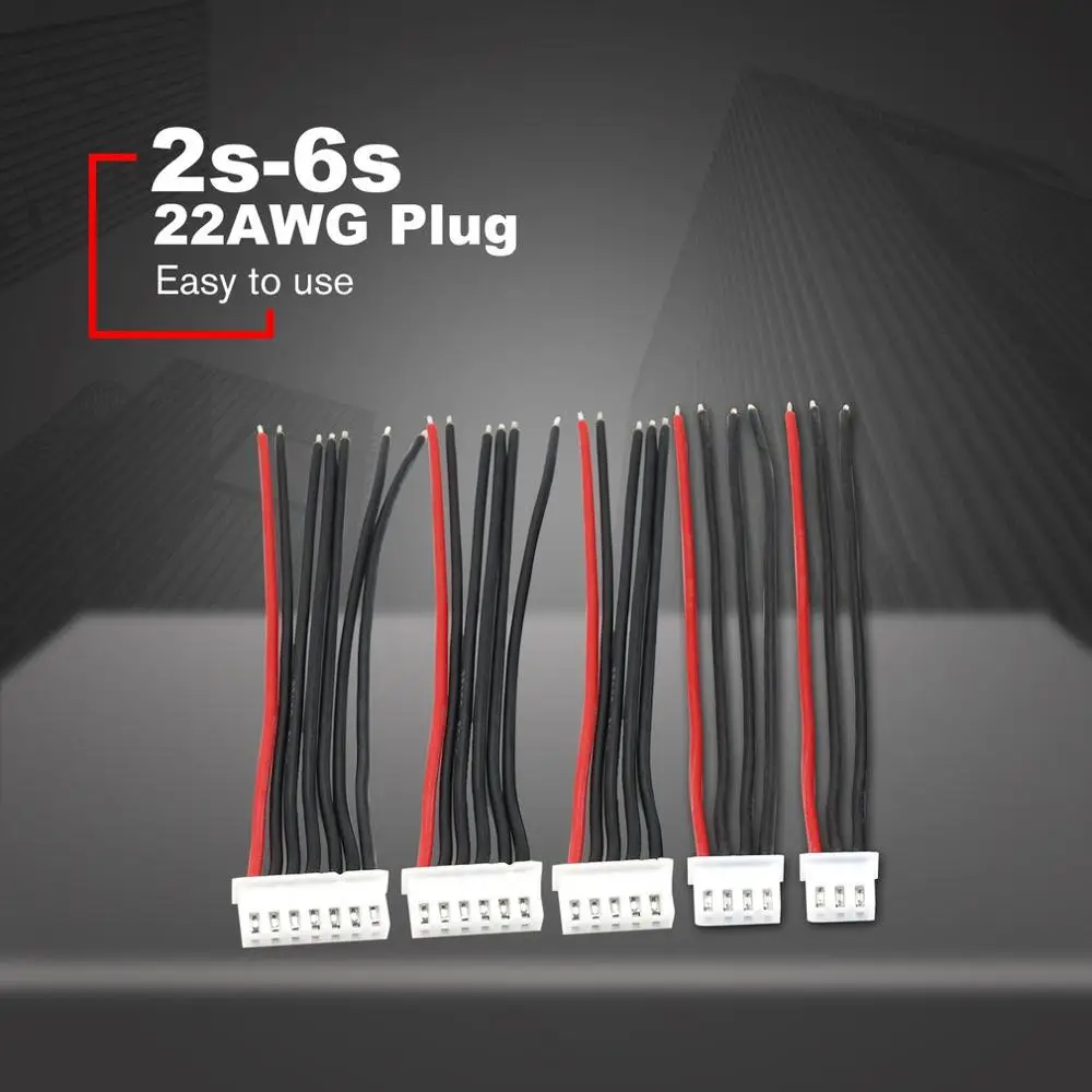 Hot 5pcs/lot 100MM 22AWG Plug RC Lipo Battery Balance Charger 2s 3s 4s 5s 6s Cable Line For IMAX B3 B6 | Игрушки и хобби