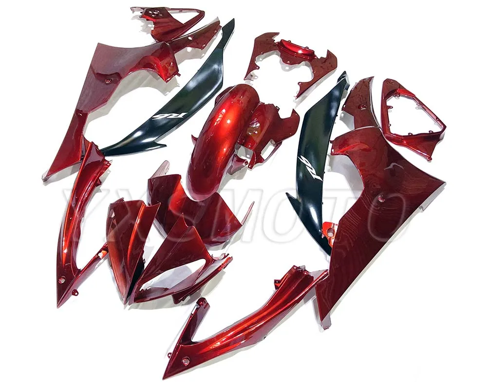 Абсолютно мотоцикл полный обтекатель комплект для Yamaha YZF R6 2008-2012 YZF-R6 08 09 10 11 12 ABS пластик инъекции красный кузов