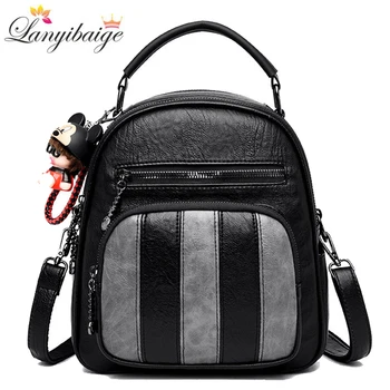 

2019 New Women Backpack pu Leather School Backpacks Leisure Shoulder Bags for Lady Large Capacity School Bags Travel Backpack