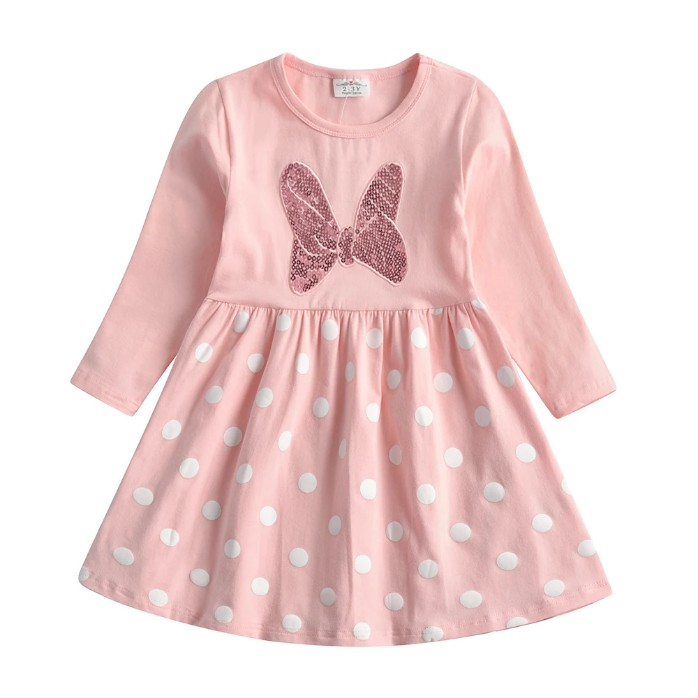 DXTON Christmas Girls Dresses Long Sleeve Baby Girls Winter Dresses Kids Cotton Clothing Casual Dresses for 2-8 Years Children little girl skirt dress Dresses