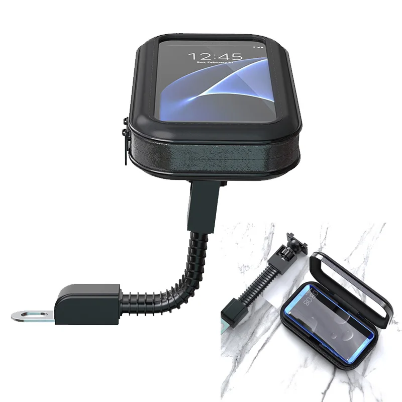 

Waterproof Motorcycle Bicycle Phone Bag Holder Stand Mobile Phone Handlebar Rearview Mount support Stand For iPhone XS 8PLUS