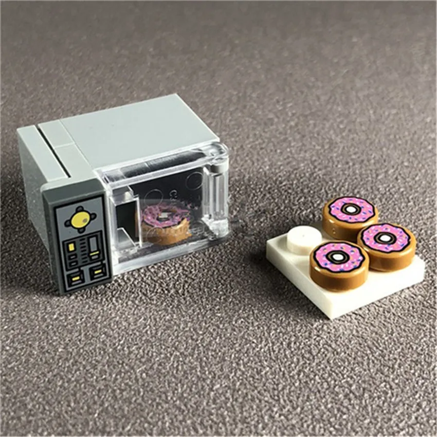Oven Microwave Food Dessert Set Building Blocks Legoinglys Toy Block City Party Home Scenes MOC Accessories Bricks DIY Kits Toys (2)