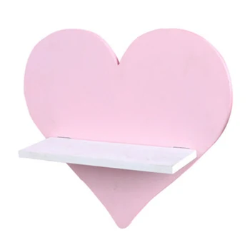 

Heart Shape Wall Shelf Wood Floating Shelf Wall Mount Display Board Storage Rack Hanging Kitchen Iron Storage Shelf Cupboard Des