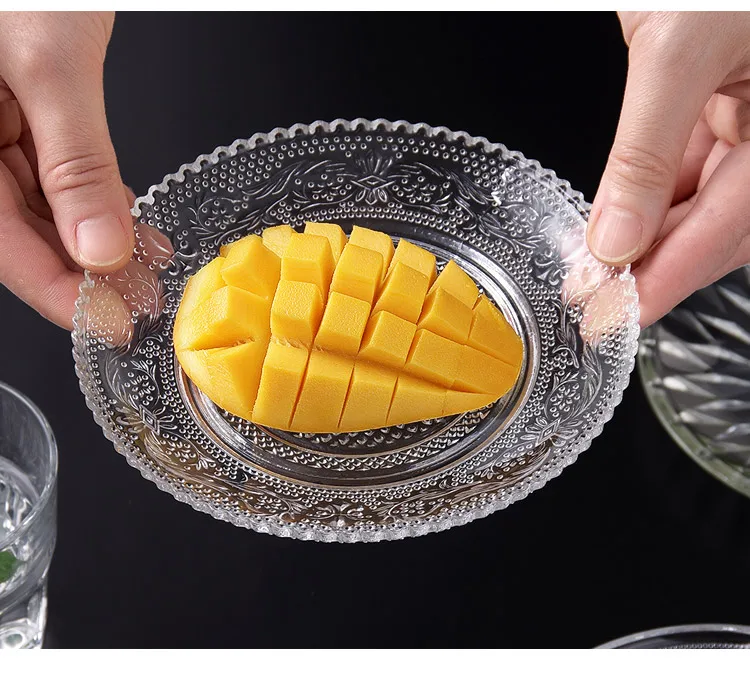 6 дюймов Бытовая прозрачная Оригинальная тарелка для фруктов кухонная стеклянная посуда конфеты сушеные фрукты блюдо для закусок пластина mx8031148