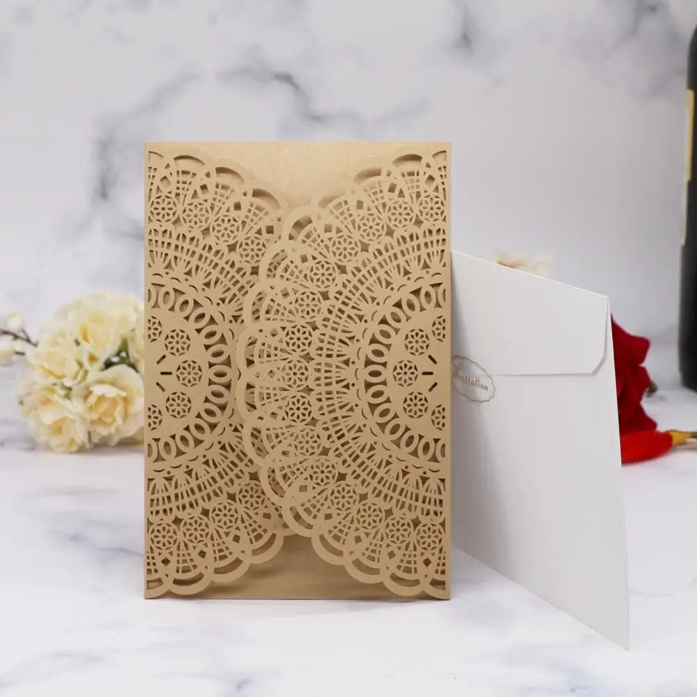 50 шт. кружевные цветочные карточки персикового цвета|paper card|flower cardspaper birthday card |