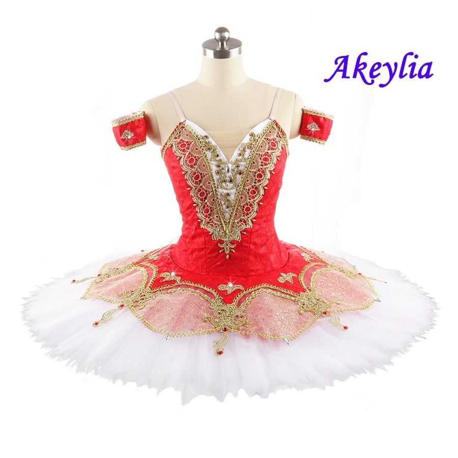 High quality Red White YAGP tutu womens ballet costume dress Gorgeous Stage pancake tutu Professional Ballet Tutu for Girls