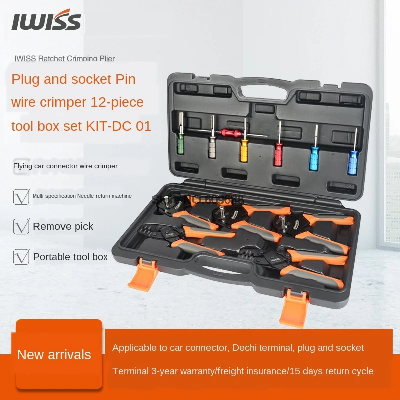 US $159.00 IWISS KITDC01 Automotive Rapair Mult Tool Kit Crimping Tools Set Removal Tools For Deutsch Terminals Weather Pack Terminals