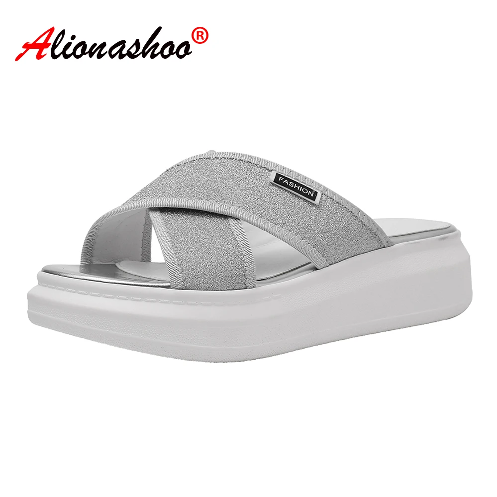 

Summer Women Flip Flops Casual Sequins Anti-Slip slippers Beach Flip Flat Sandals Beach Open Toe Shoes For Ladies Shoes 34-39